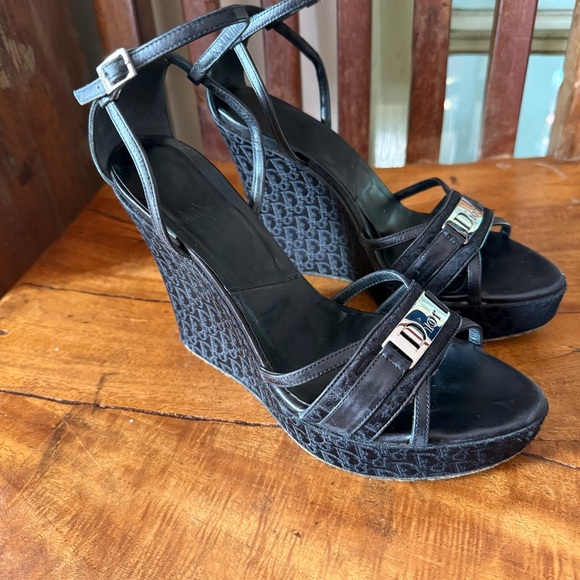 Christian Dior Diorissimo Oblique Platform Wedge Heels – Galliano Era – EU 37.5 - Picture 4 of 16